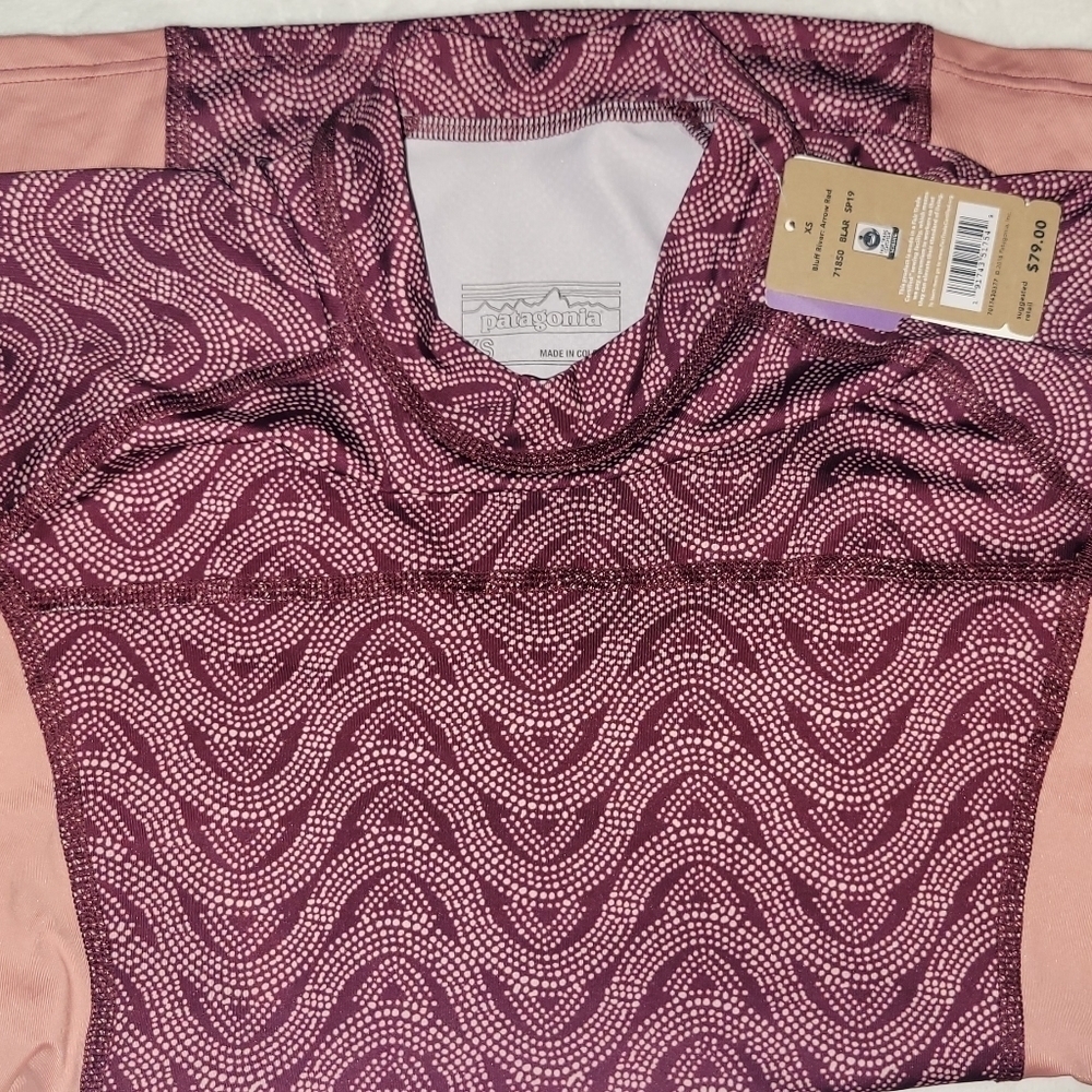 NWT!  Sport PATAGONIA Women’s Short-Sleeved Micro Swell Rashguard SZ SX - Picture 5 of 10